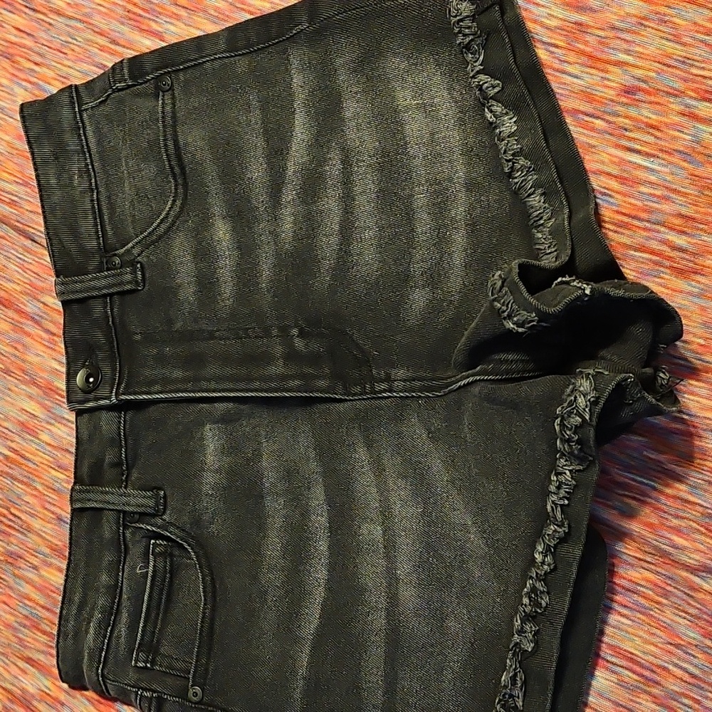 Kendall + Kylie The Drifter High Rise Black Denim Women's Shorts